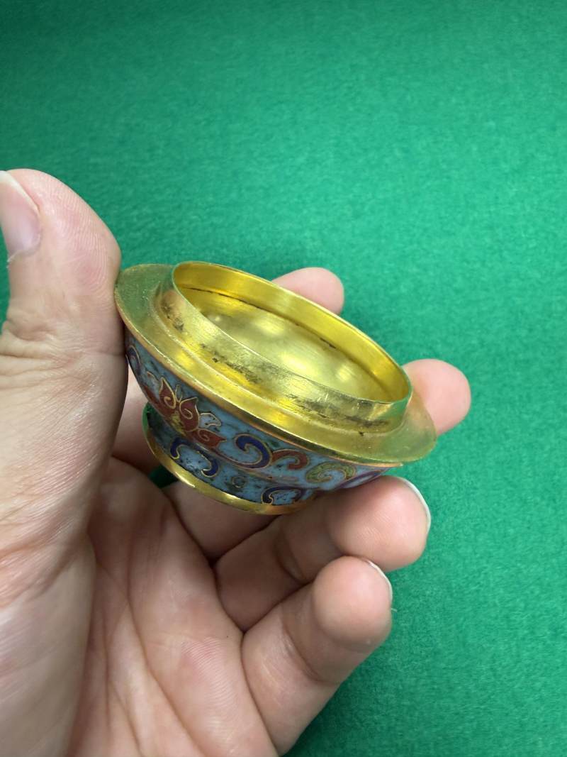 清乾隆 銅胎掐絲琺瑯福禄紋香盒 - 图13