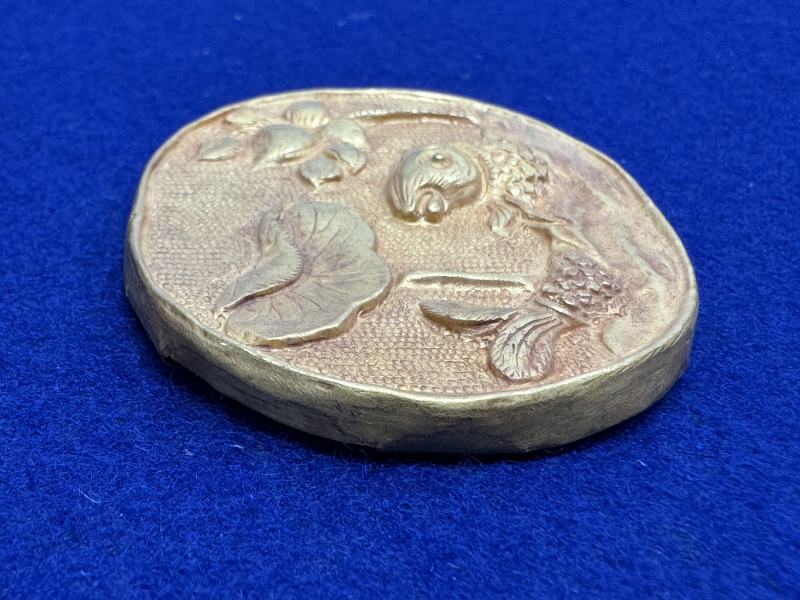 元-明 金質荷塘圖帶板一套十件 - 图13