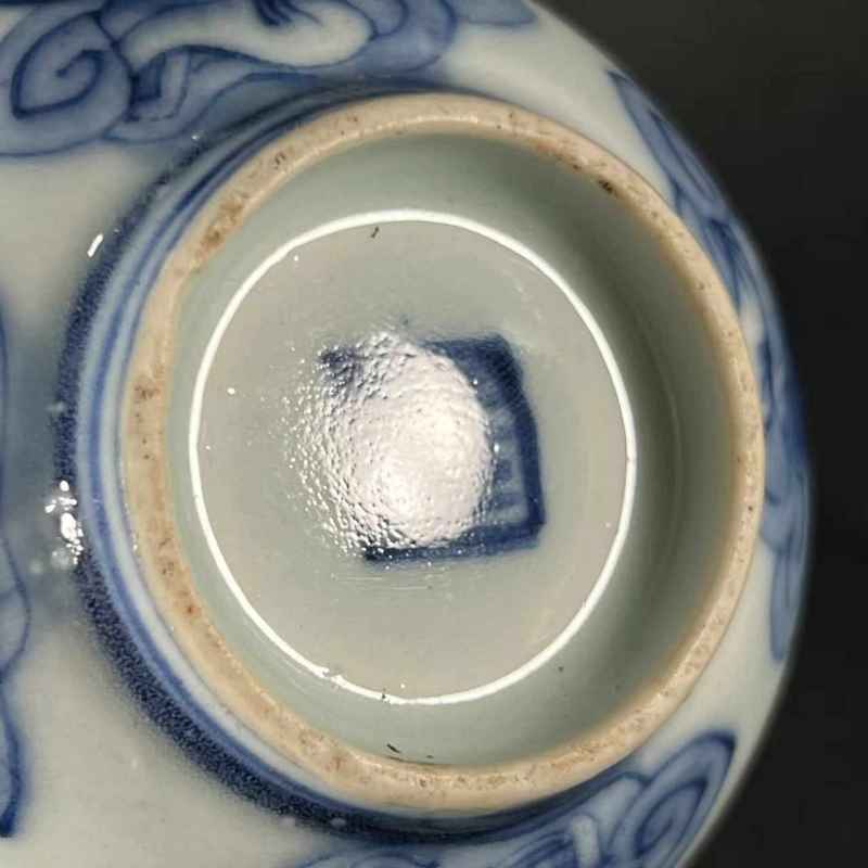 清道光 青花人物故事纹杯 - 图9