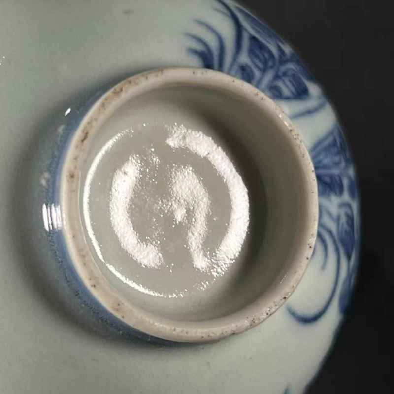 清乾隆 青花花开富贵图茶园 - 图8