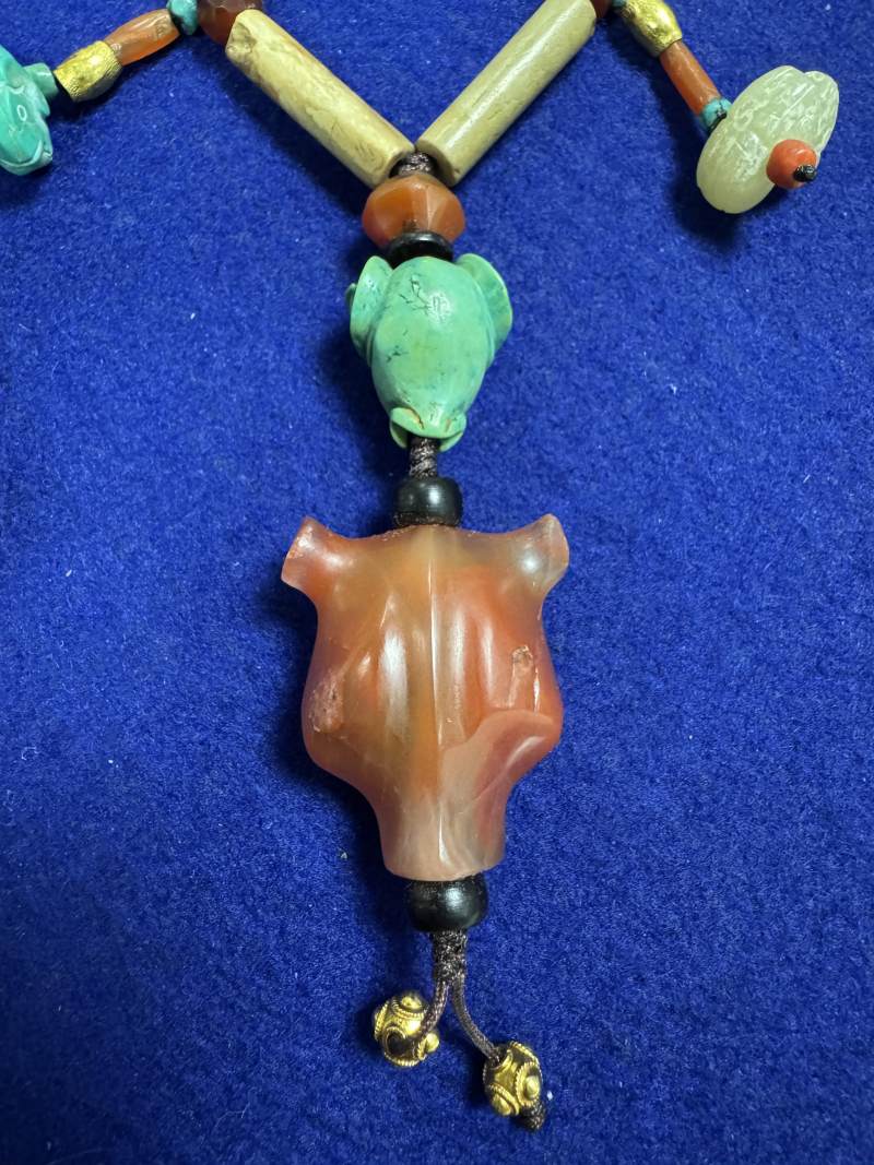 舊玉管、南紅瑪瑙、綠松石串飾 - 图3