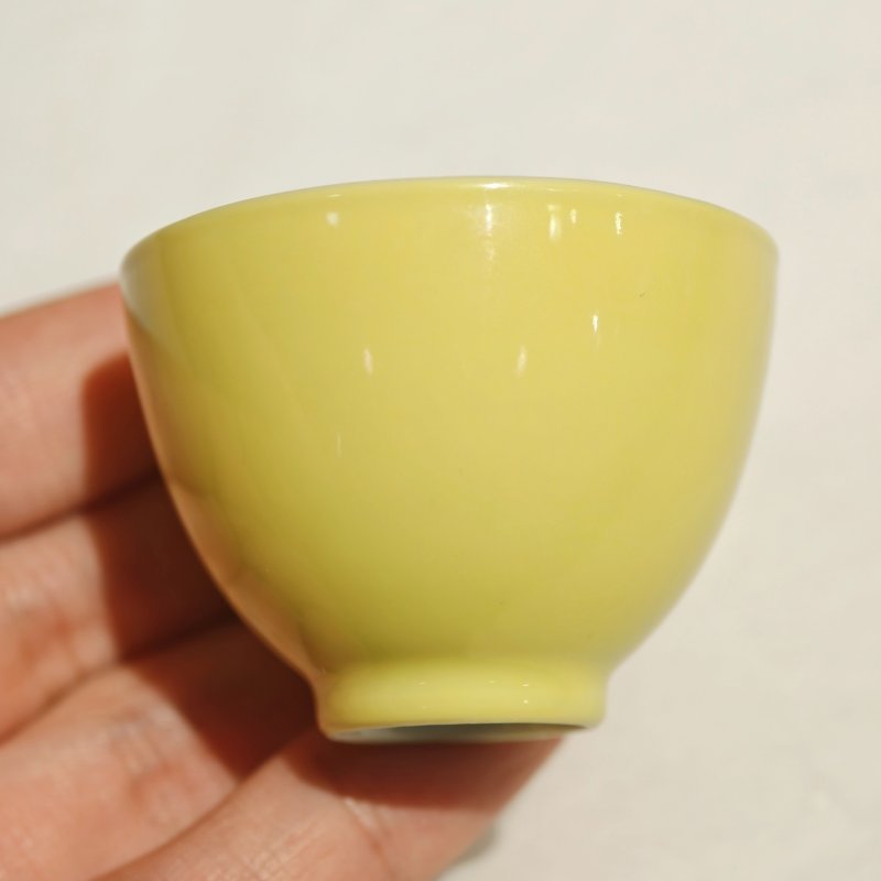 清雍正 柠檬黄釉酒杯一组五件 - 图28