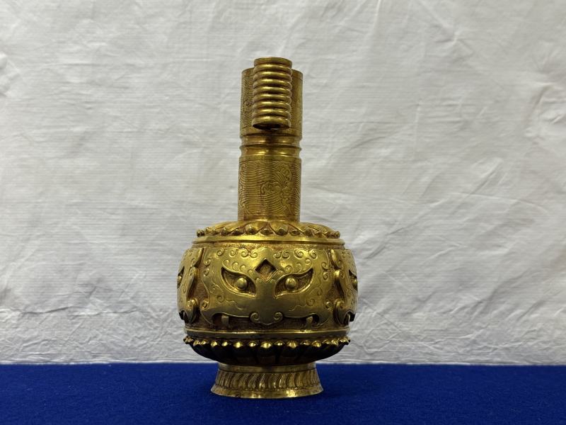 明 金質獸面紋投壺 - 图3