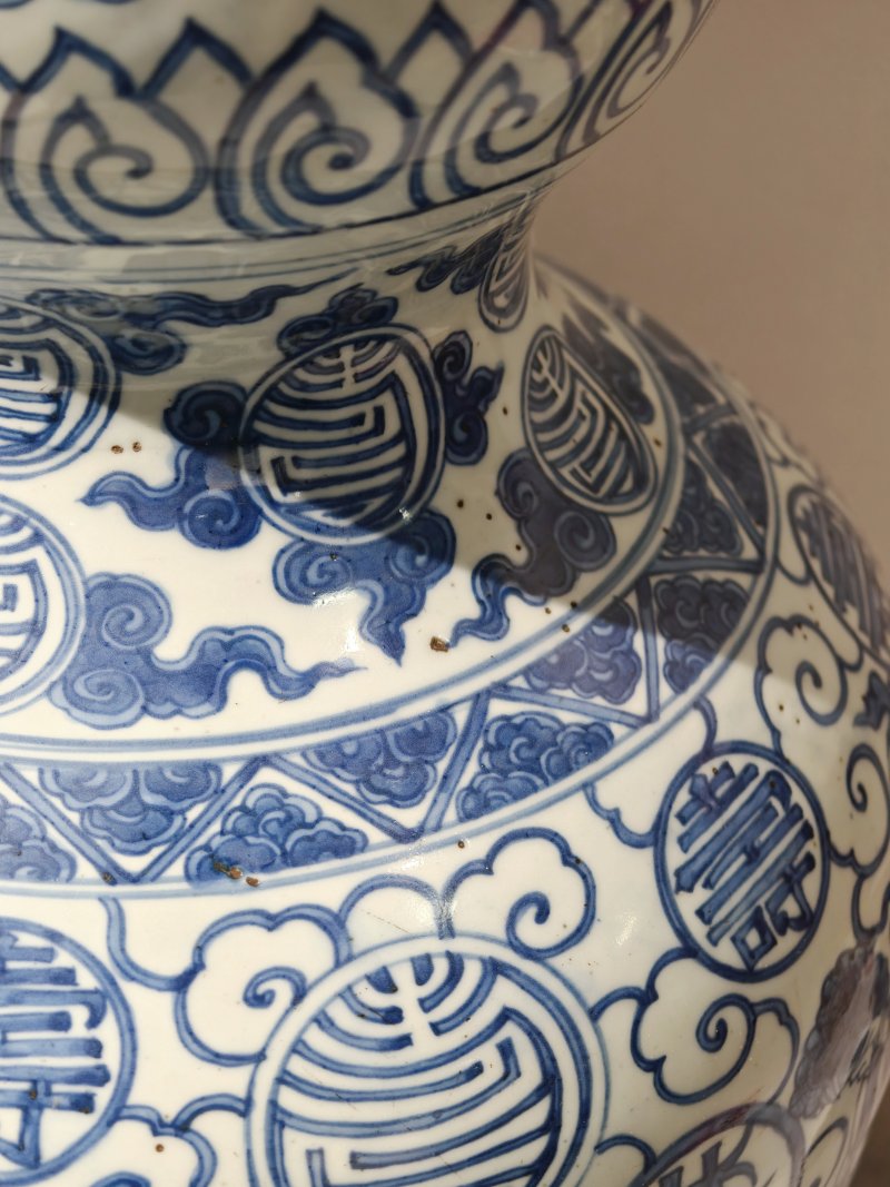 明嘉靖 青花仙人祝寿图大葫芦瓶 - 图20