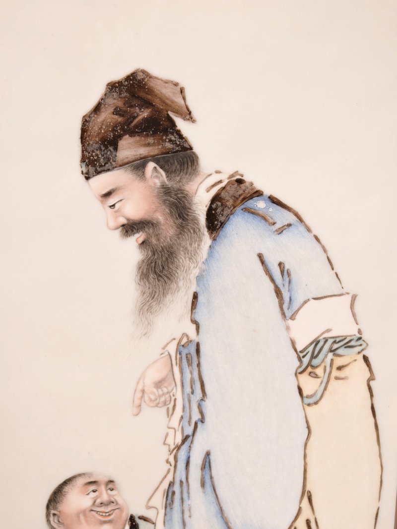 民国 刘希任作粉彩人物瓷板一组四件 - 图10