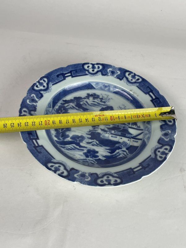 解放后 青花山水纹盘 - 图7