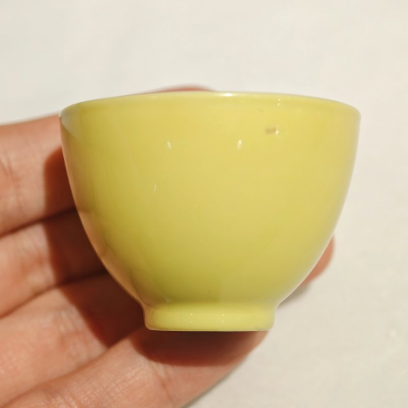 清雍正 柠檬黄釉酒杯一组五件 - 图31