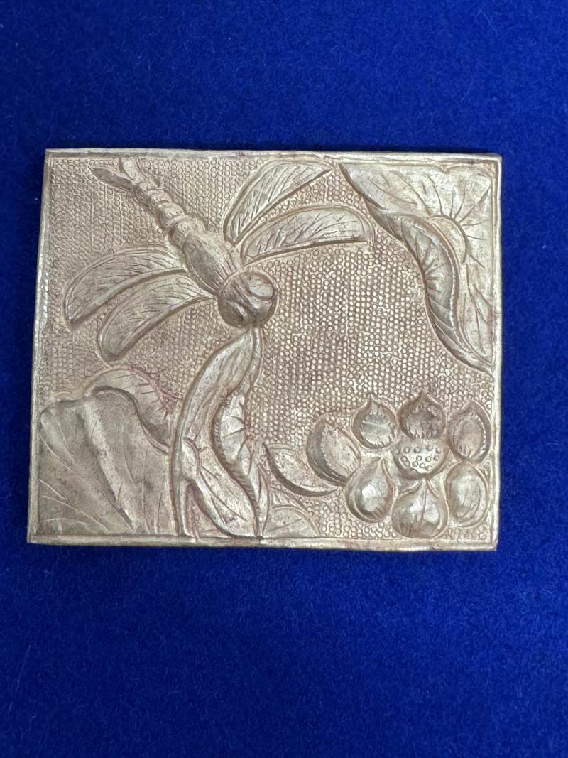 元-明 金質荷塘圖帶板一套十件 - 图15