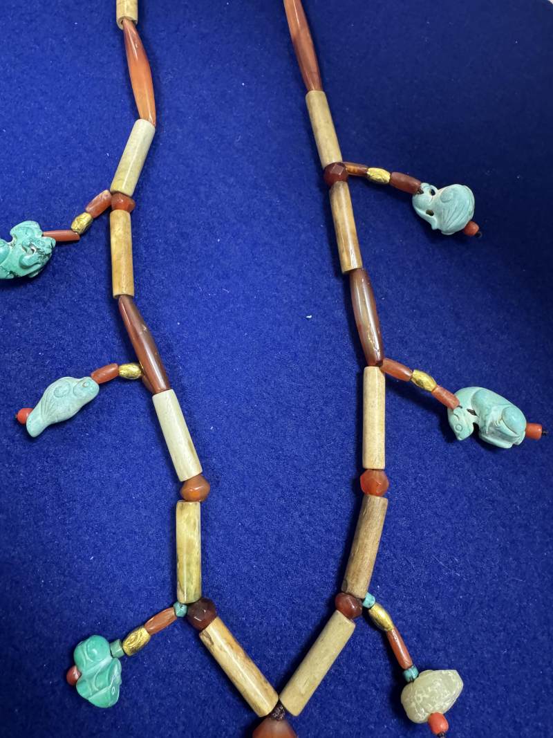 舊玉管、南紅瑪瑙、綠松石串飾 - 图5