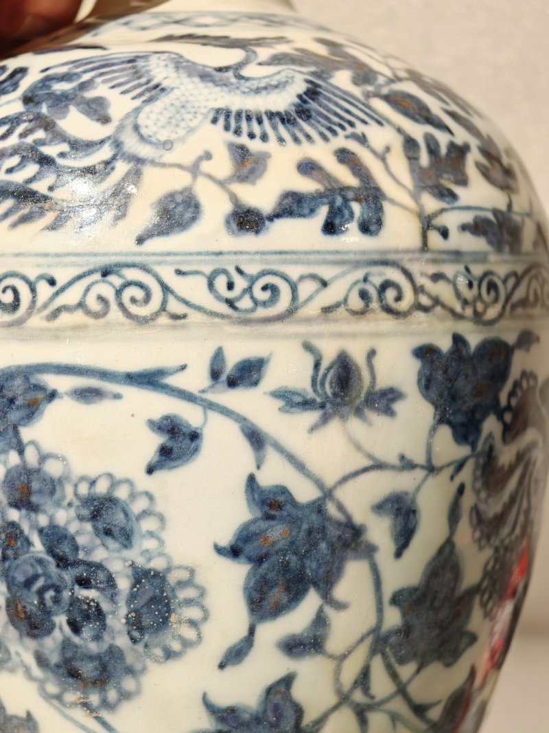 元 青花凤穿花缠枝牡丹纹梅瓶 - 图18