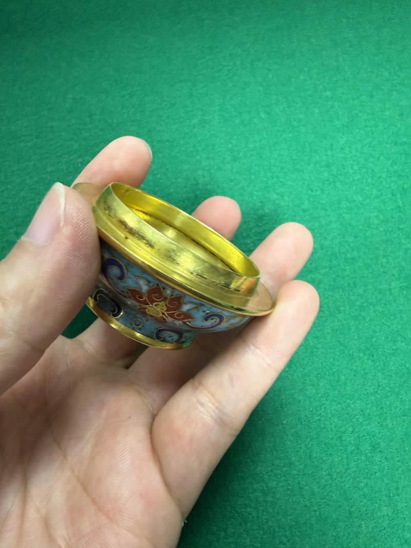 清乾隆 銅胎掐絲琺瑯福禄紋香盒 - 图16