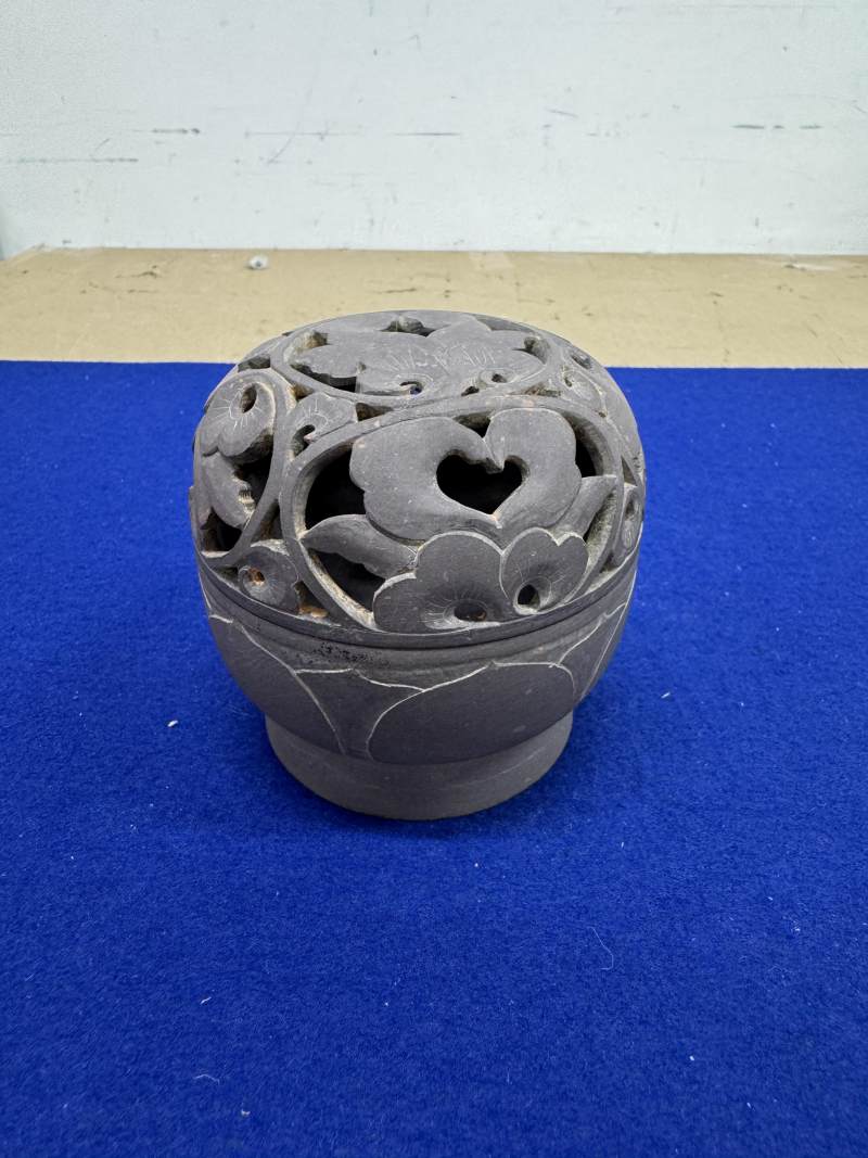 虢州石香薰、山子等文房一套四件 - 图22