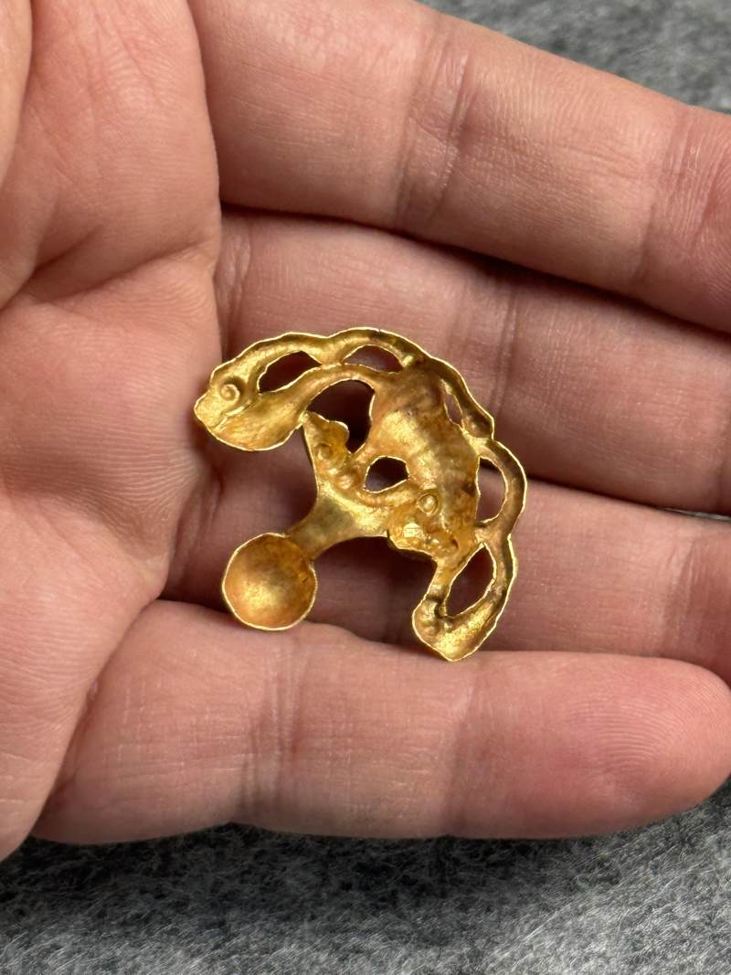 金質鼠紋帶扣一對 - 图7