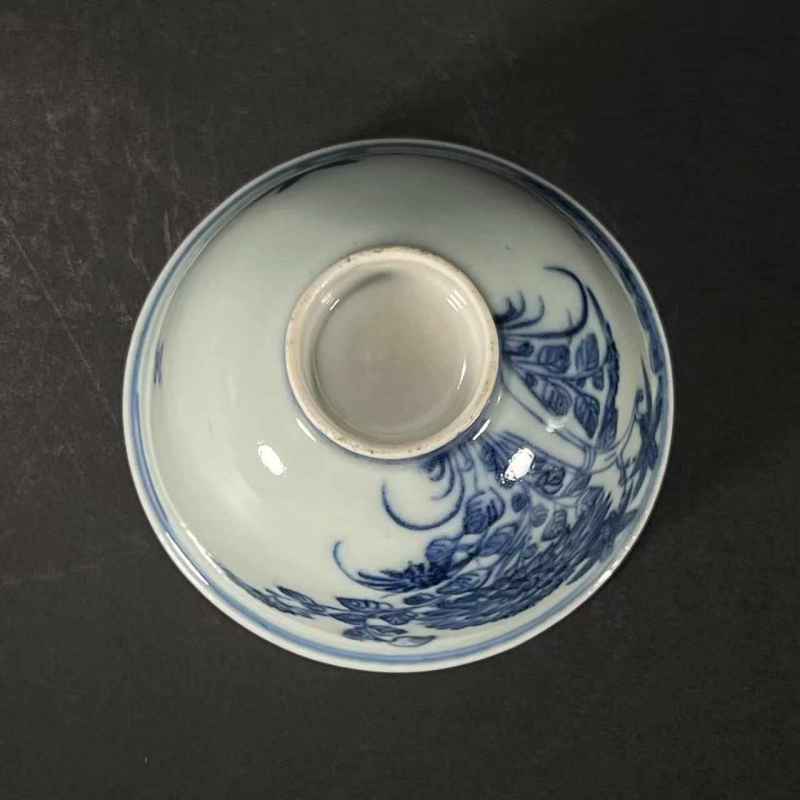 清乾隆 青花花开富贵图茶园 - 图10