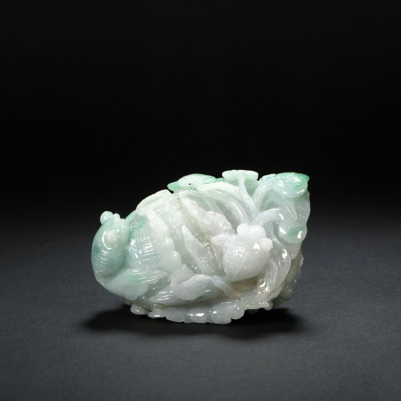 翡翠花鸟昆虫水盂