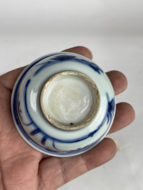 解放后 青花花鸟纹小杯一对 - 图10