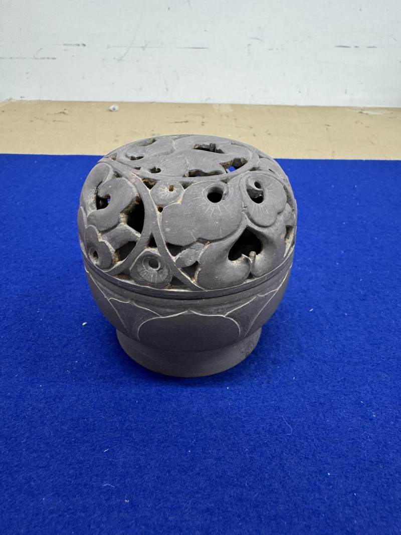虢州石香薰、山子等文房一套四件 - 图23