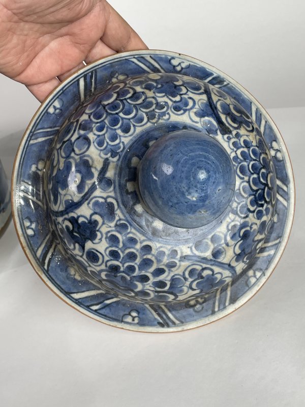 清初 青花花卉纹将军罐 - 图6