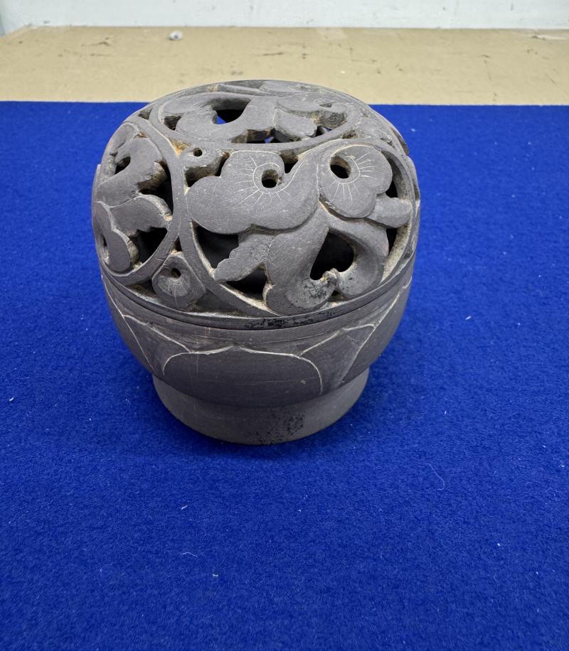 虢州石香薰、山子等文房一套四件 - 图25