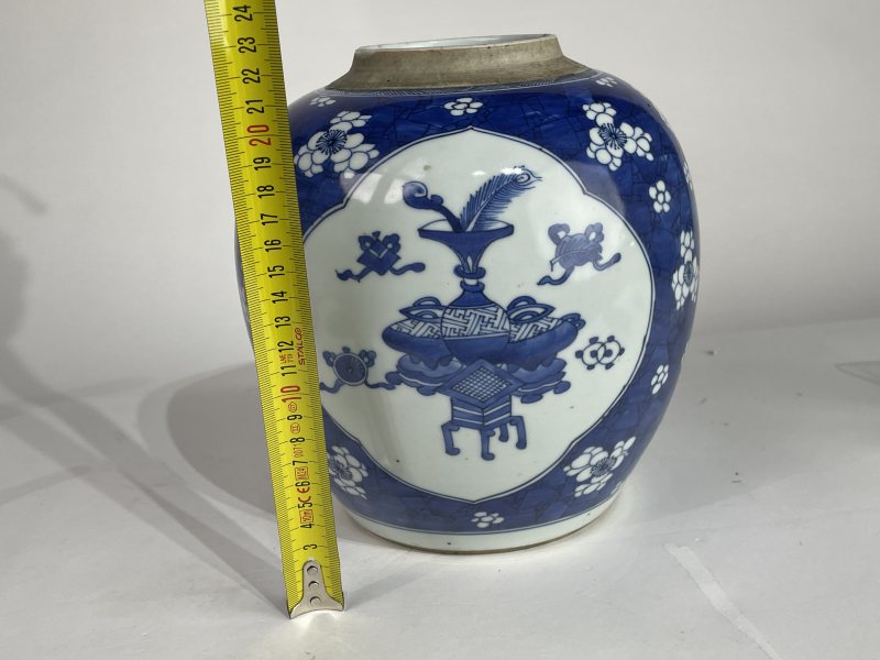 清 青花开光罐 - 图8