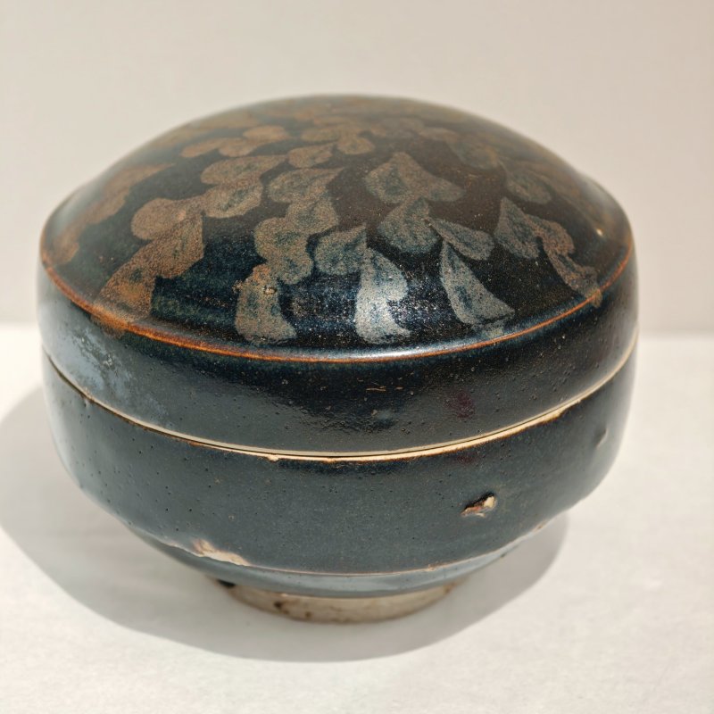 宋 黑釉铁锈花盒 - 图6