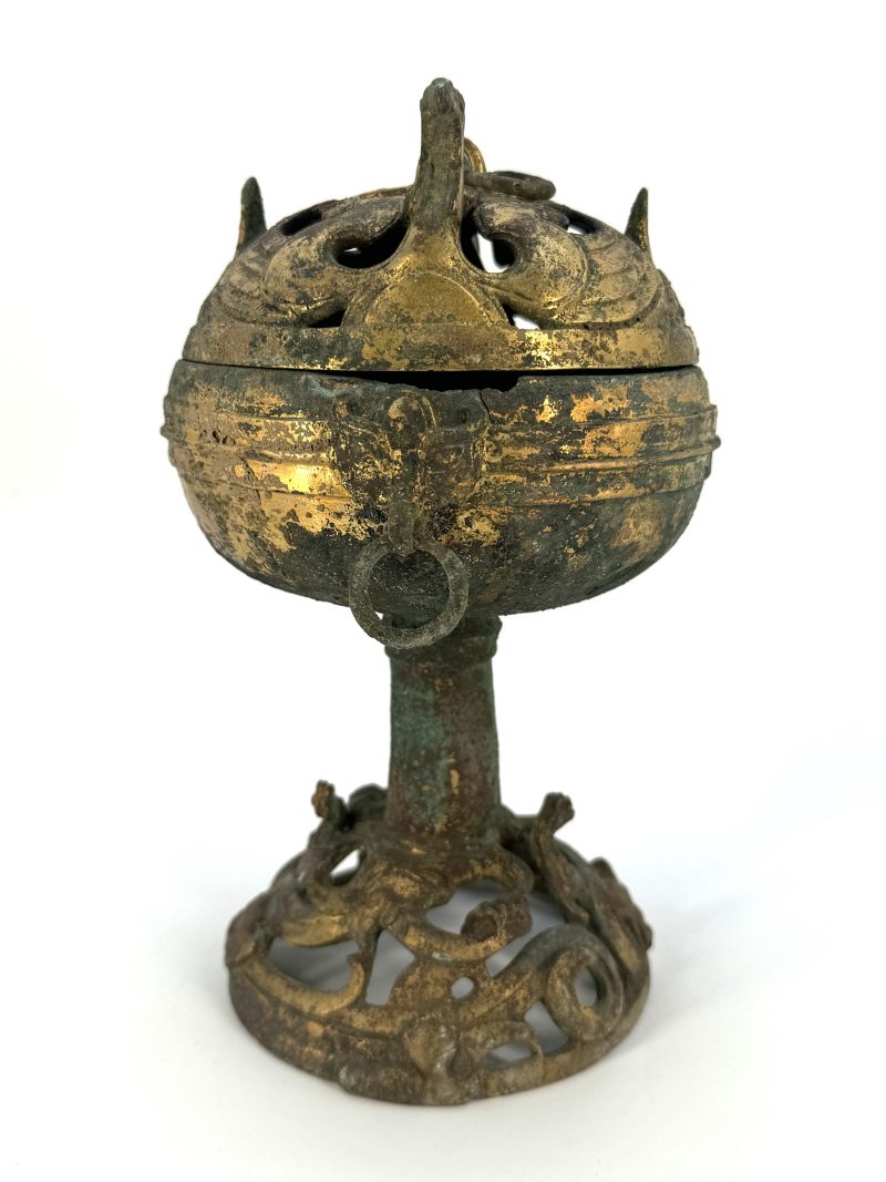 汉 铜鎏金镂空熏炉 - 图3
