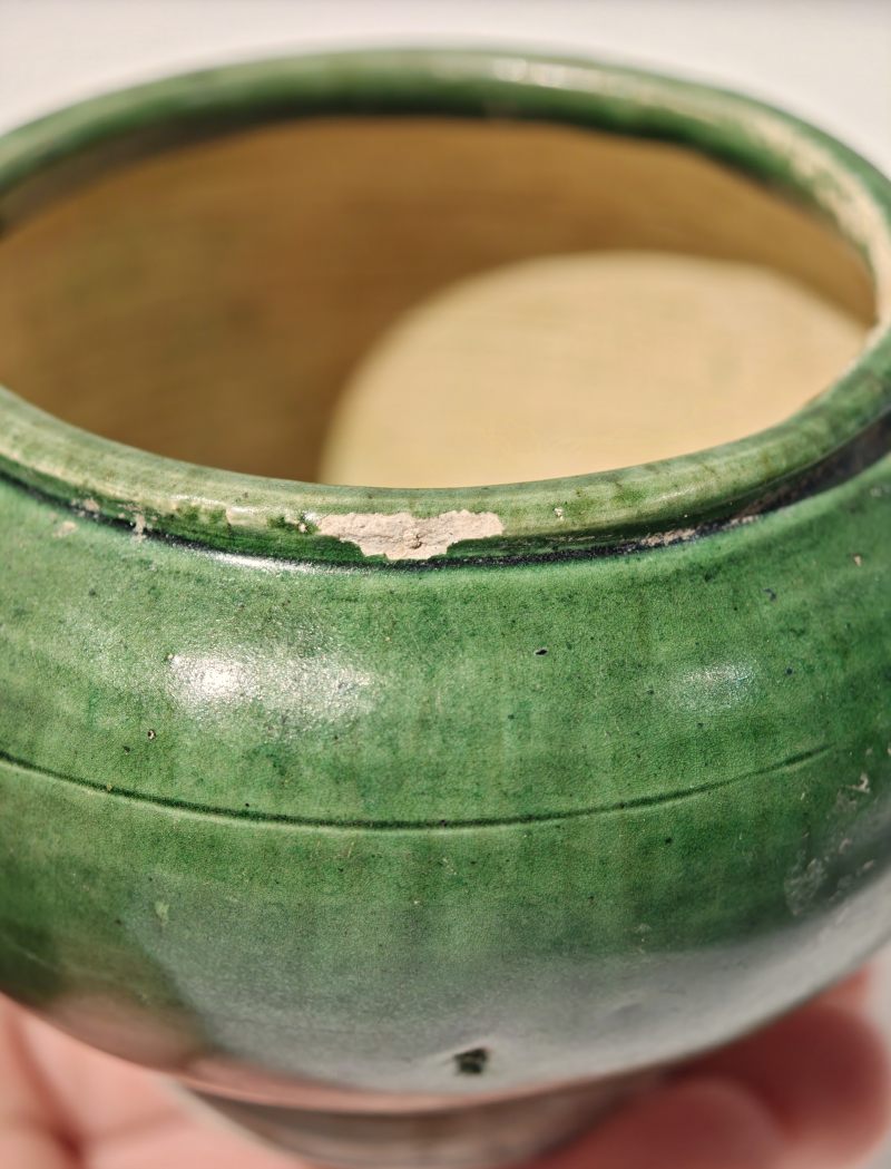 唐 巩县窑三彩绿釉水注 - 图11