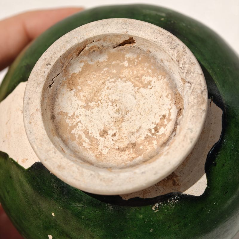 唐 巩县窑三彩绿釉水注 - 图14