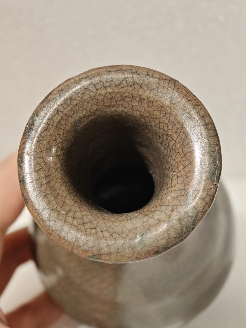 宋或元 龙泉窑哥釉玉壶春瓶 - 图7