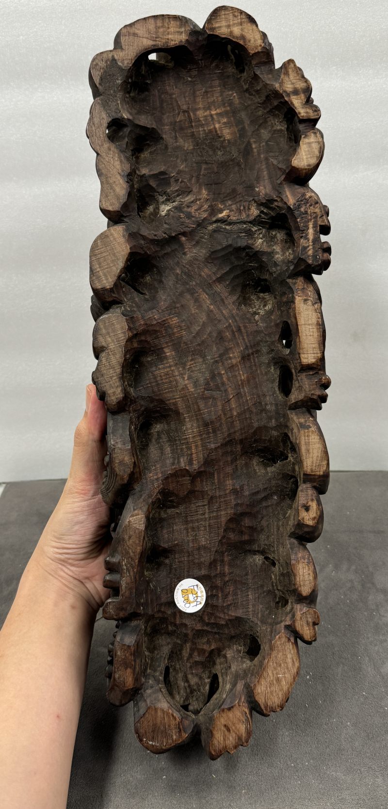 清 碧玉蝠纹波涛海浪山子 - 图24