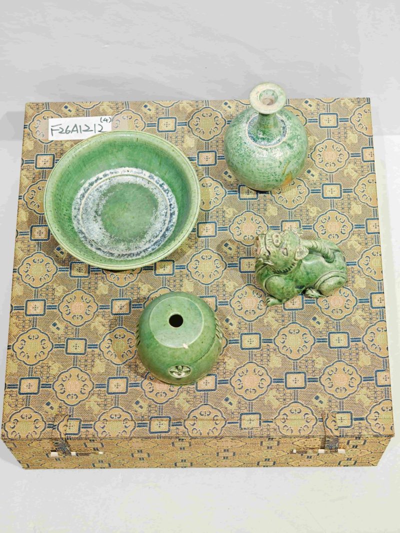 北齐 绿釉器物一组四件 - 图2