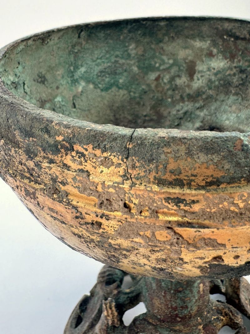汉 铜鎏金镂空熏炉 - 图13