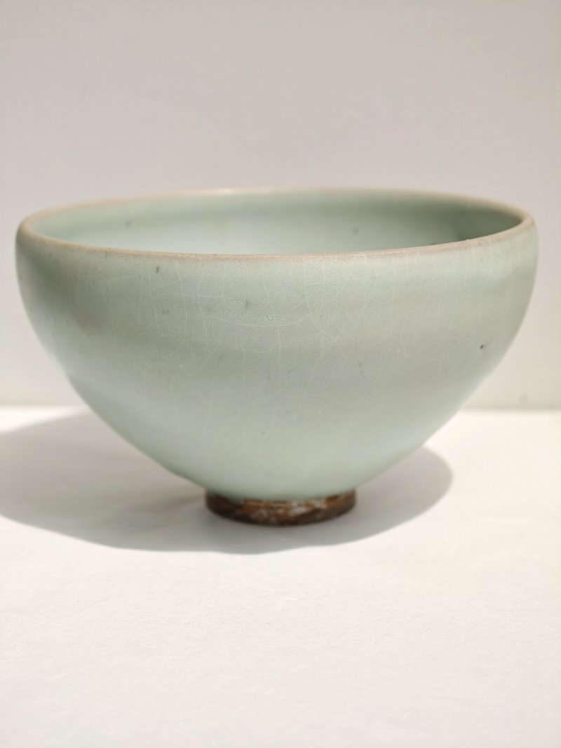 金 钧窑天青釉鸡心碗 - 图5