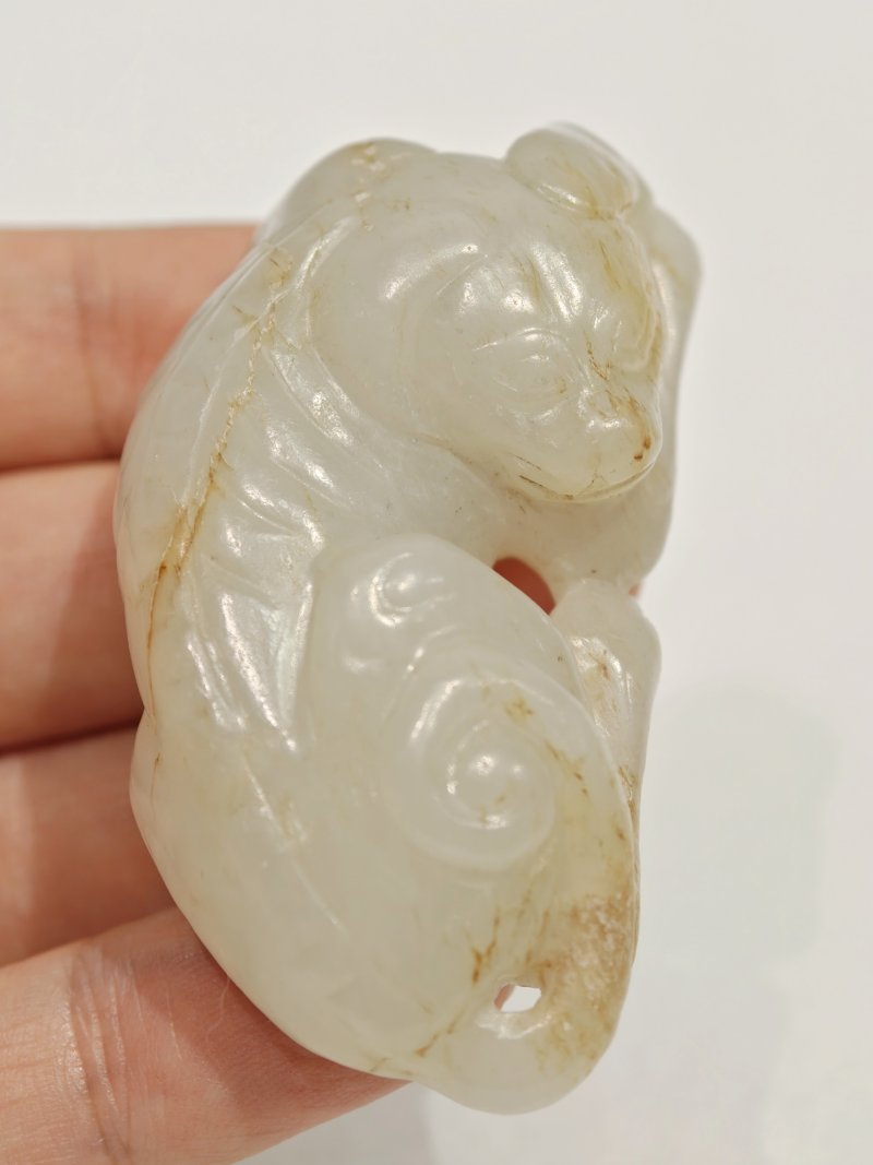 宋或元 白玉雕卧犬 - 图6
