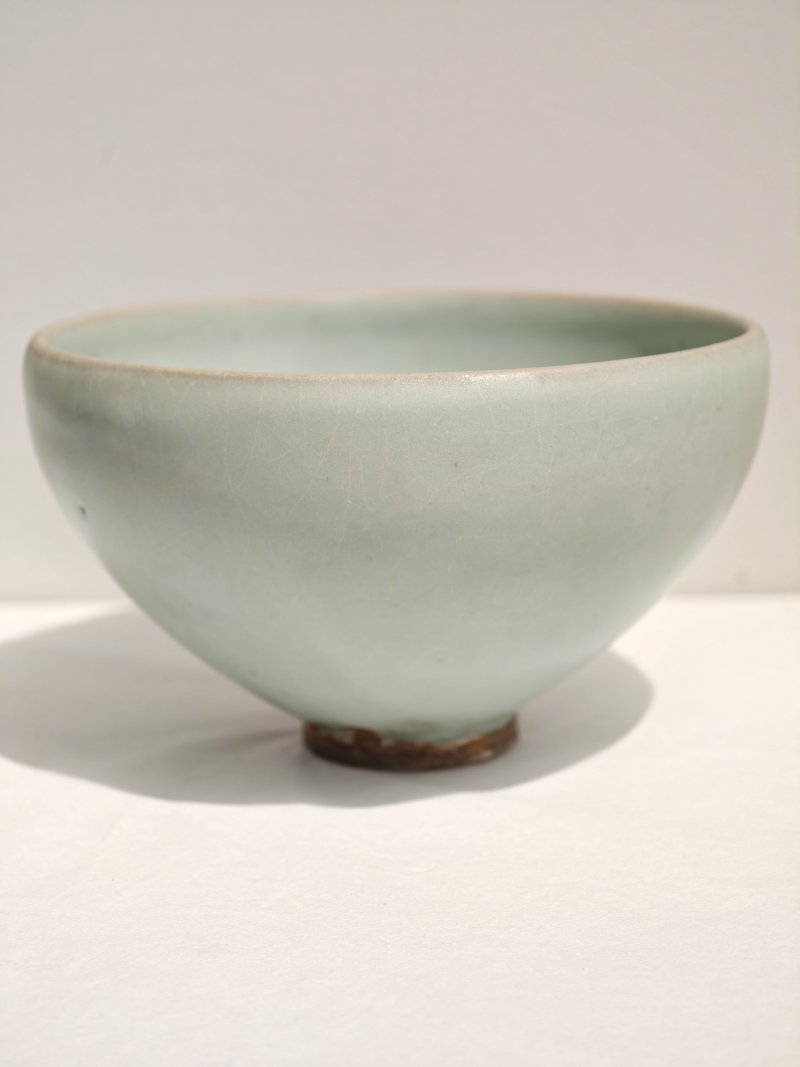 金 钧窑天青釉鸡心碗 - 图6