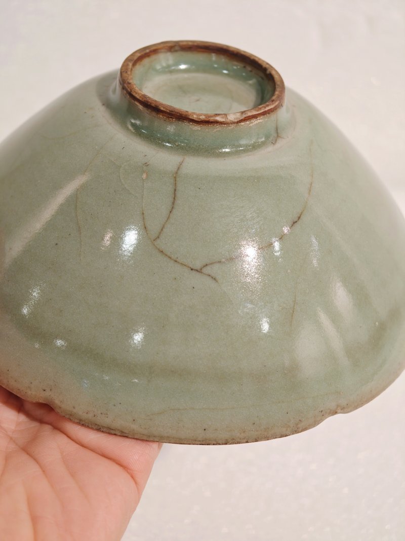 宋 龙泉窑粉青釉花口碗 - 图8