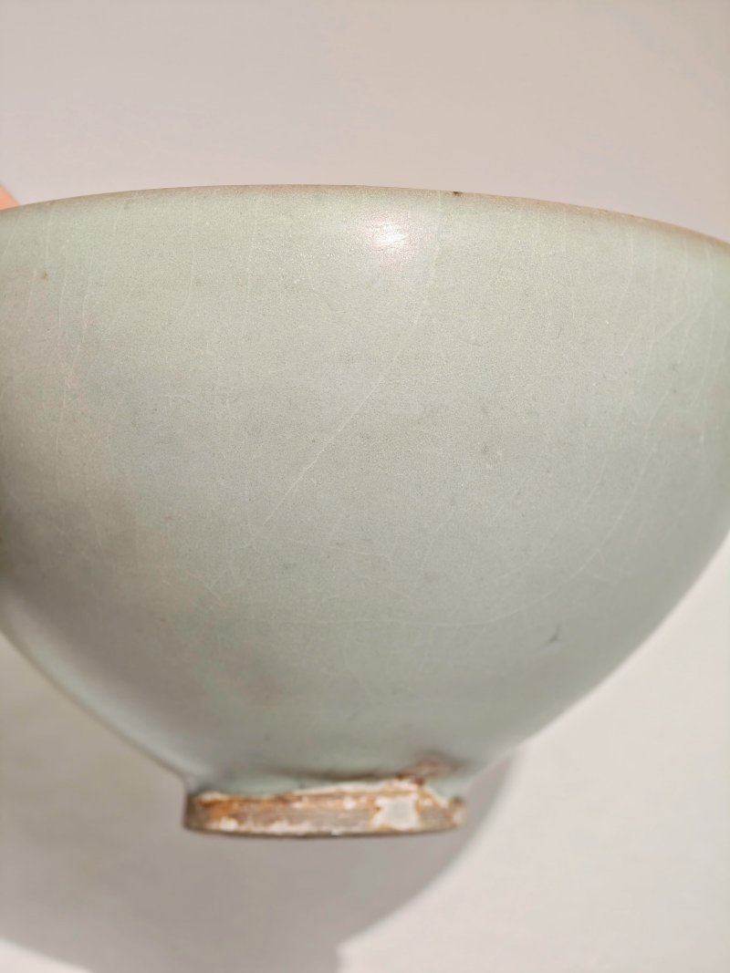 金 钧窑天青釉鸡心碗 - 图17