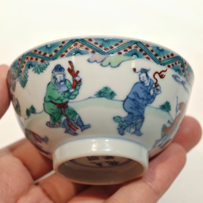 清康熙 斗彩八蛮进宝图杯 - 图9