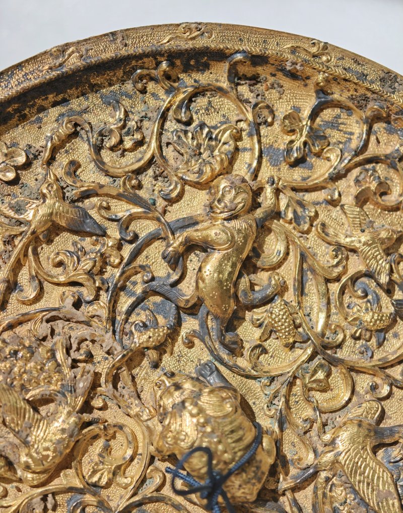 唐 金瑞兽圆镜背 - 图12