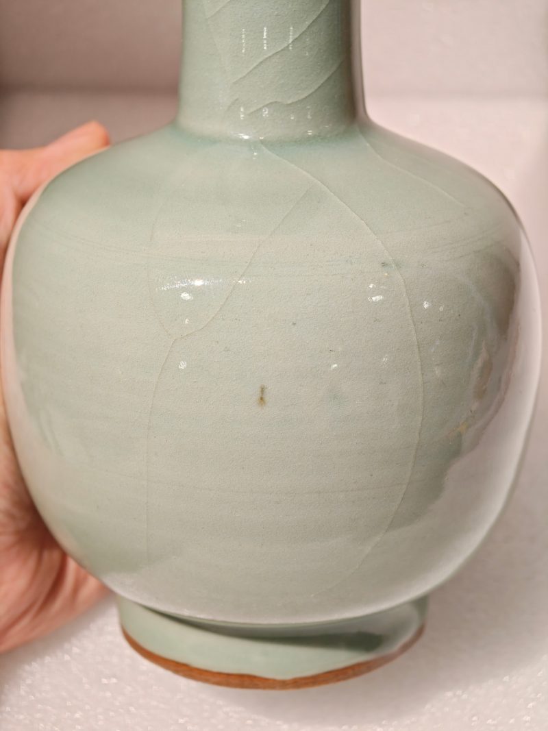 元 龙泉窑粉青釉双耳胆瓶 - 图13