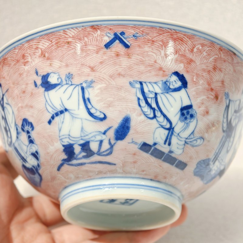 清乾隆 青花釉里红八仙纹碗 - 图11