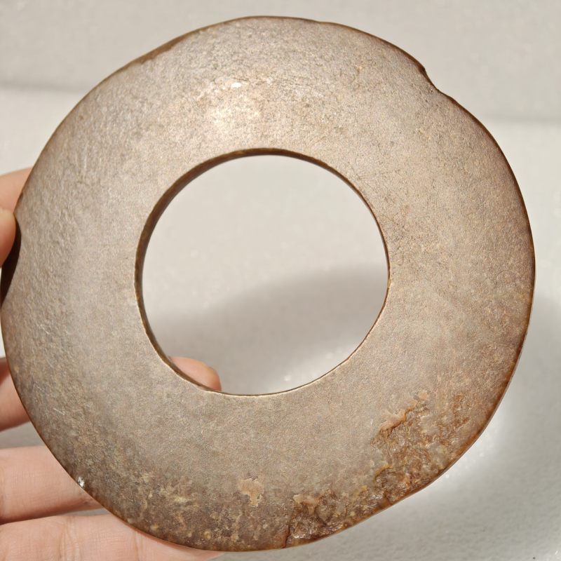 齐家文化 红沁玉环 - 图3