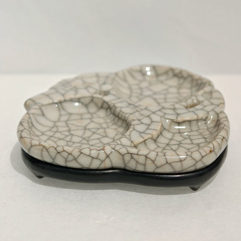 清 红木嵌钧窑红斑葫芦形挂屏 - 图11