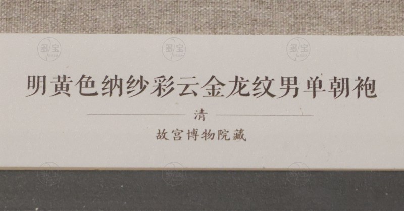 清 明黄色纳纱彩云金龙纹男单朝袍 - 图2