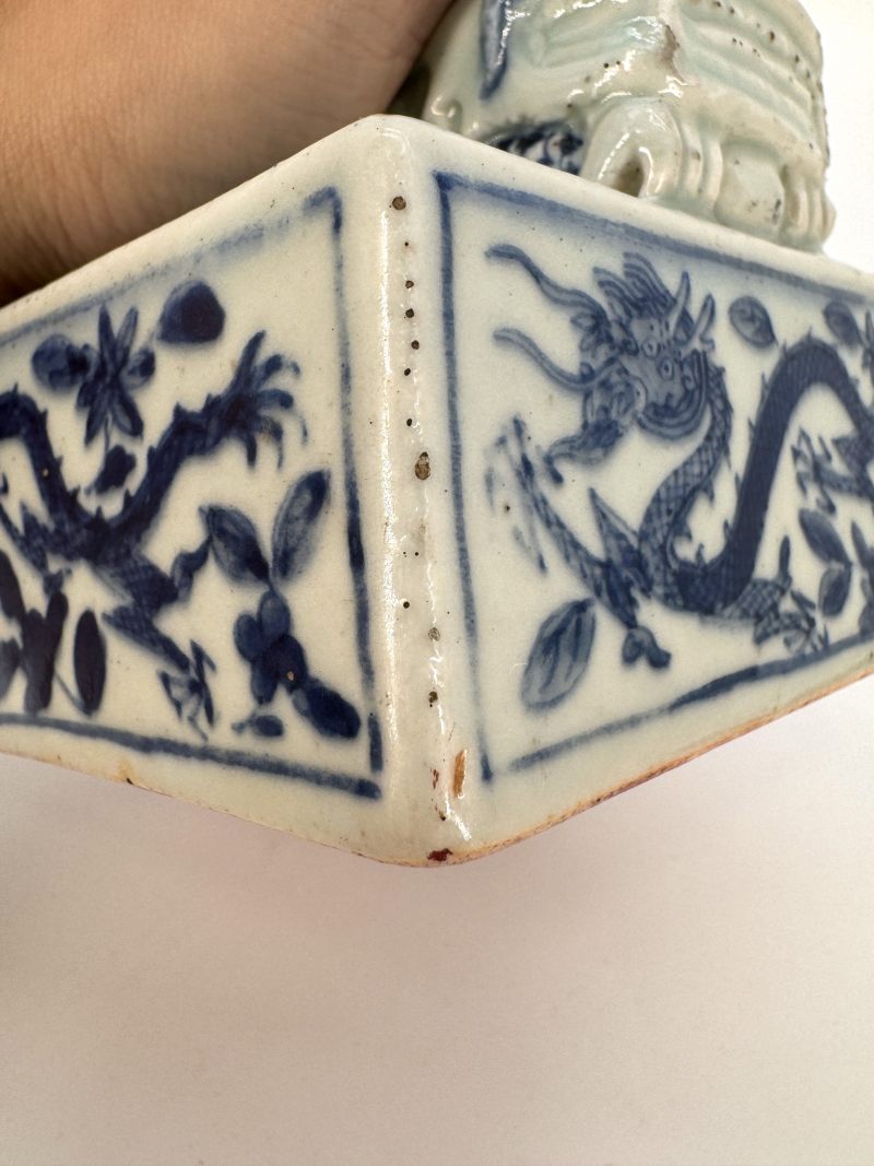 清 青花缠枝莲龙纹龙钮印玺 - 图12