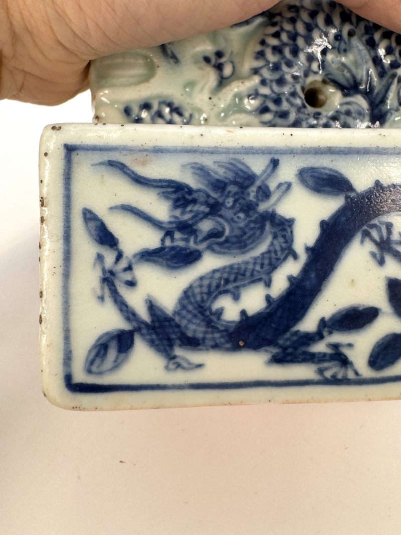 清 青花缠枝莲龙纹龙钮印玺 - 图13