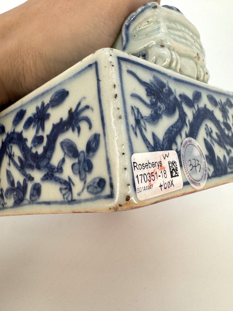 清 青花缠枝莲龙纹龙钮印玺 - 图14
