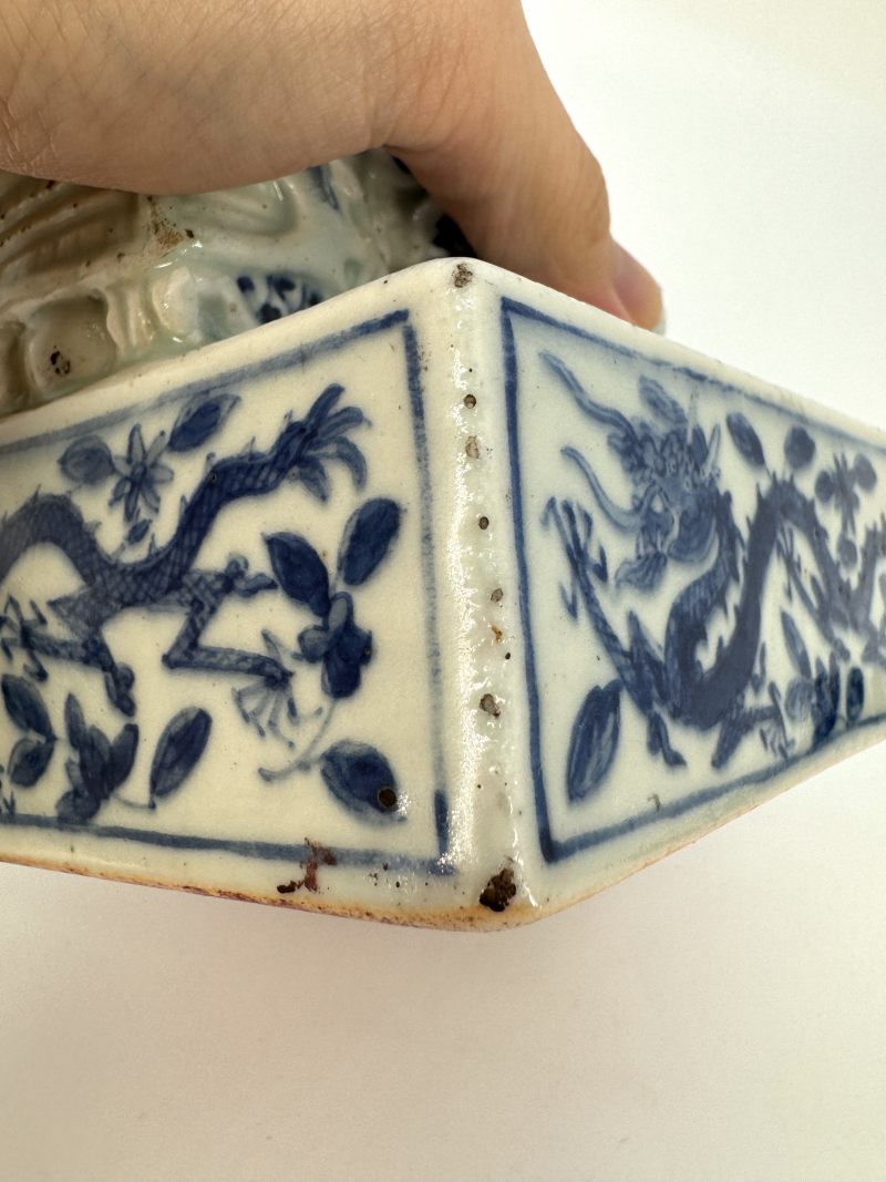 清 青花缠枝莲龙纹龙钮印玺 - 图15