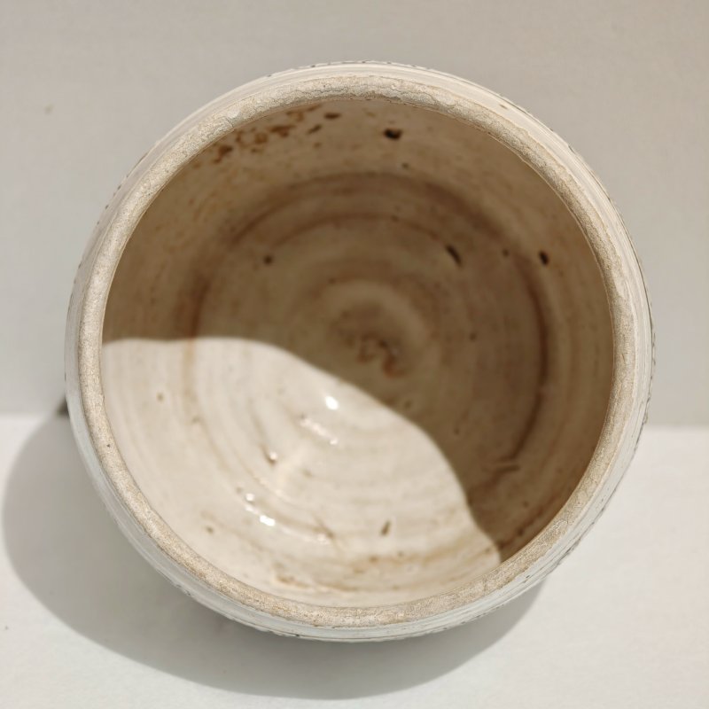 宋 登封窑白釉珍珠地划花高足杯 - 图7