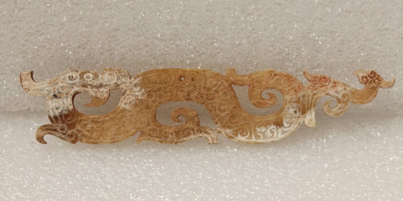 战国 玉S形龙凤纹珩一对 - 图3